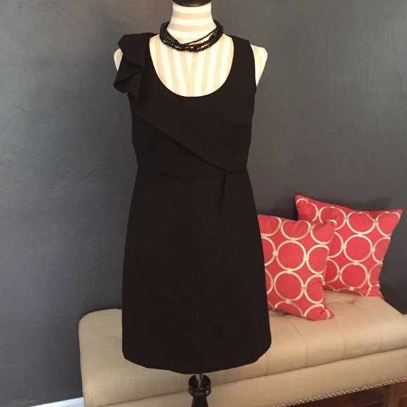 NWT Loft ruffled shoulder little black dress