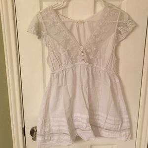 Lace front baby doll tee