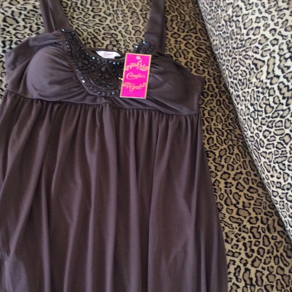 🍭 NWT CANDIES BROWN BEADED DRESS - Picture 2 of 4