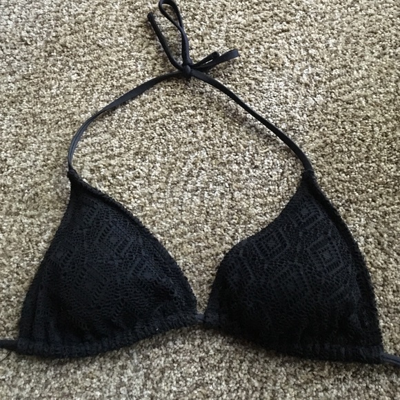 Black crochet bikini top
