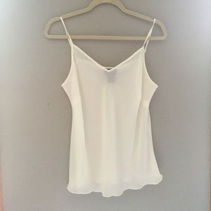 Sheer cream tank top