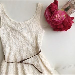 Lacey dress with belt