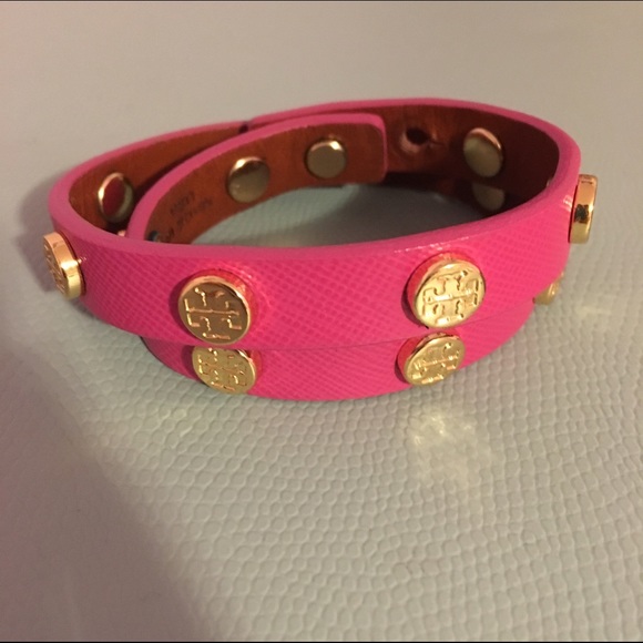 Pink Tory Burch wrap bracelet