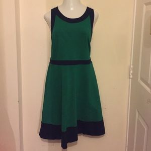 Green and blue dress