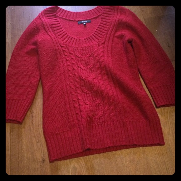 Express Tops - ❤️3/4 Red sweater with scoop neck size medium ❤️