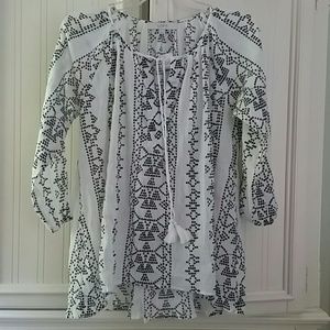 Flowy black and white Loft blouse