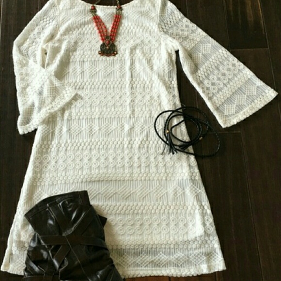 Cream Lace Dress - Picture 1 of 2