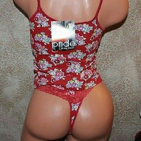 BODY PRIDE CAMISOLE SET RED FLORAL SLEEP S, M, L - Picture 3 of 3