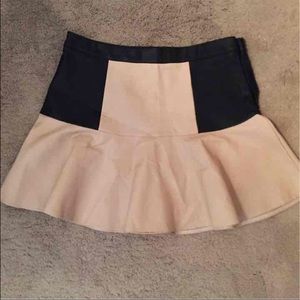 Two tone pleather skirt