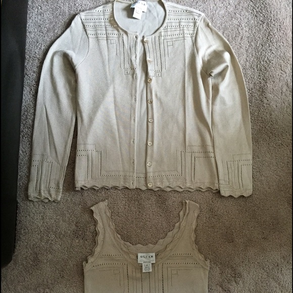 Oscar de la renta set top and cardigan