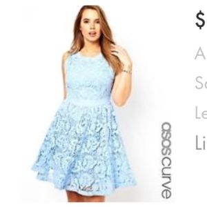Asos lace dress with leather trim