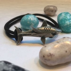 Silver and Black Shark Bracelet