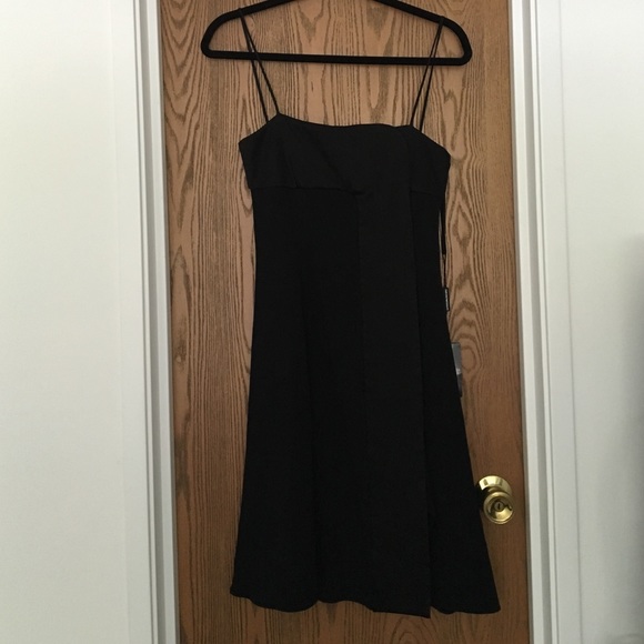 Black spaghetti strap Armani cocktail dress