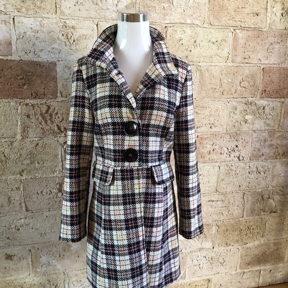 Multicolored Plaid wool jacket