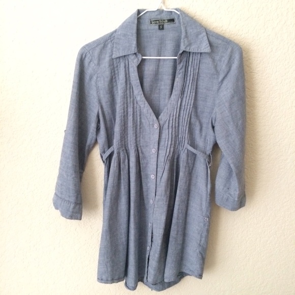 Love Stitch chambray button up blouse