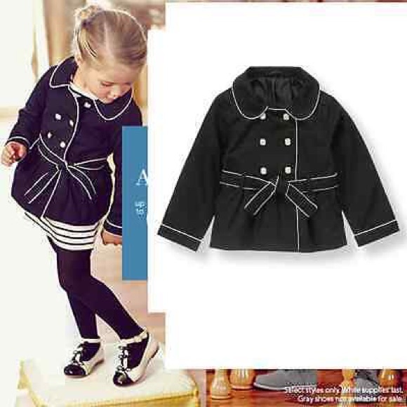 Janie and Jack black trench coat
