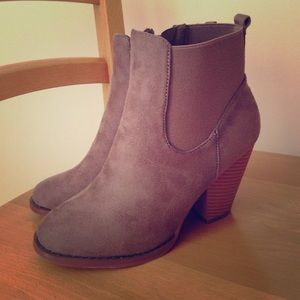 Taupe booties size 7