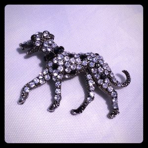 Dalmatian dog rhinestone studded pin!