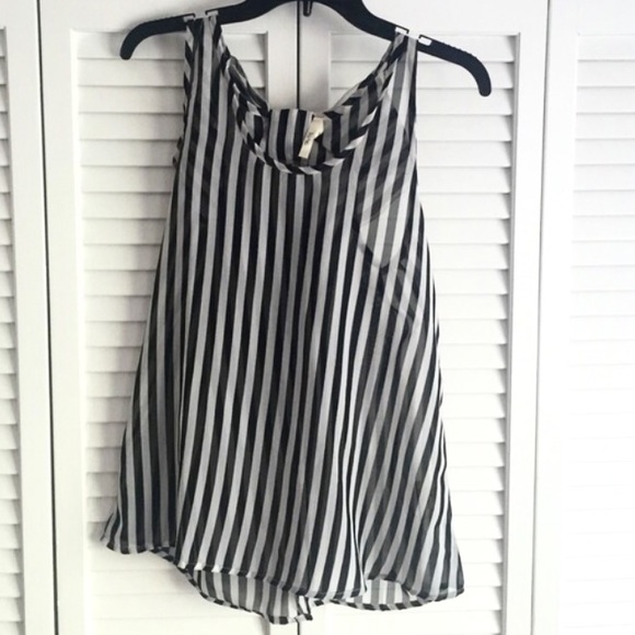 Deb Black and White Stripe Tank Top - Picture 2 of 2