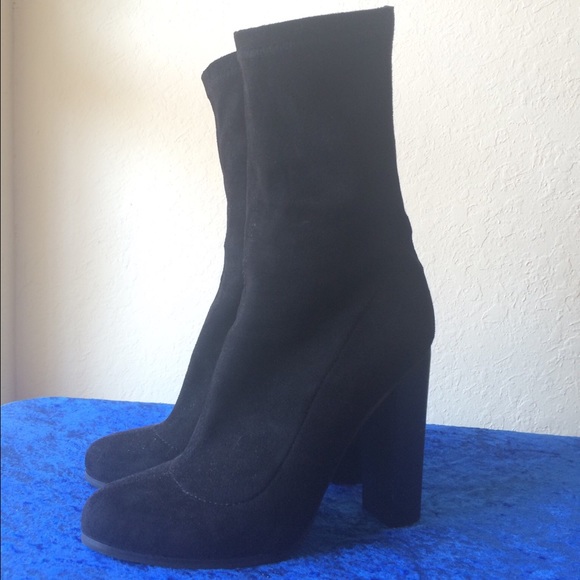 Faux Suede Sock Boots