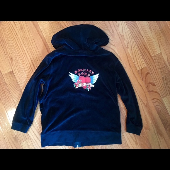 Michael Kors 3/4 sleeve velour hoodie