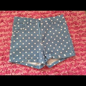 Polka Dot Jean Shorts