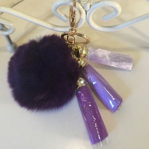Faux Fur Keychain w/ 3 Tier Fringe Tassel