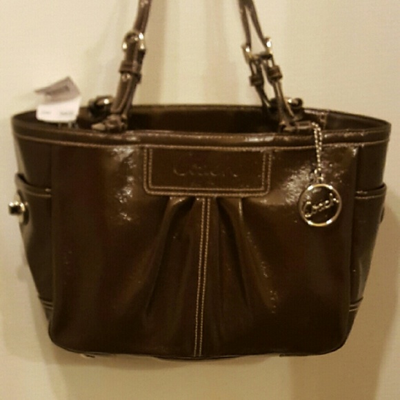 Coach tote satchel East West gallery-chestnut lthr