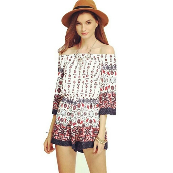 LAST DAY Cold Off Shoulder Romper - Picture 2 of 4