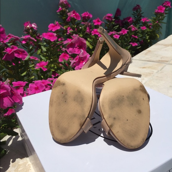 Steve Madden Stecy Patent-Leather Nude Heels - Picture 3 of 4