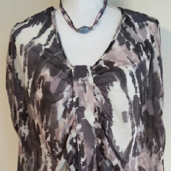 NWOT Paraphrase sheer black,pink and white blouse. - Picture 2 of 4