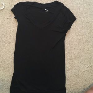 plain black v-neck