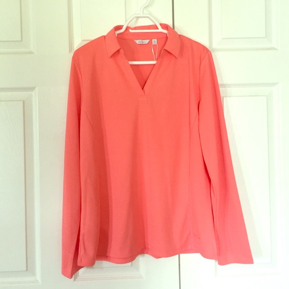 Lady Hagen V Neck Long Sleeved Golf Polo