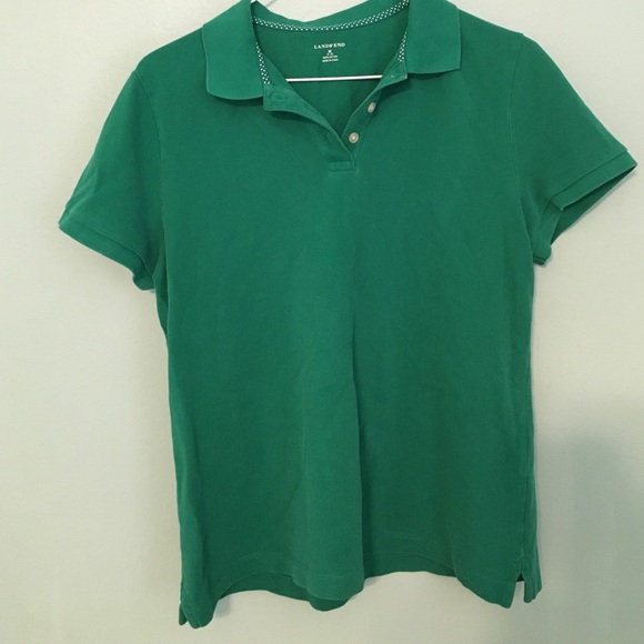 Lands end green polo shirt