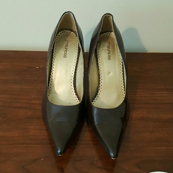 Maurices Brown Shiny Pointy Heels Size 7.5 - Picture 3 of 3