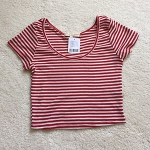Striped red crop top
