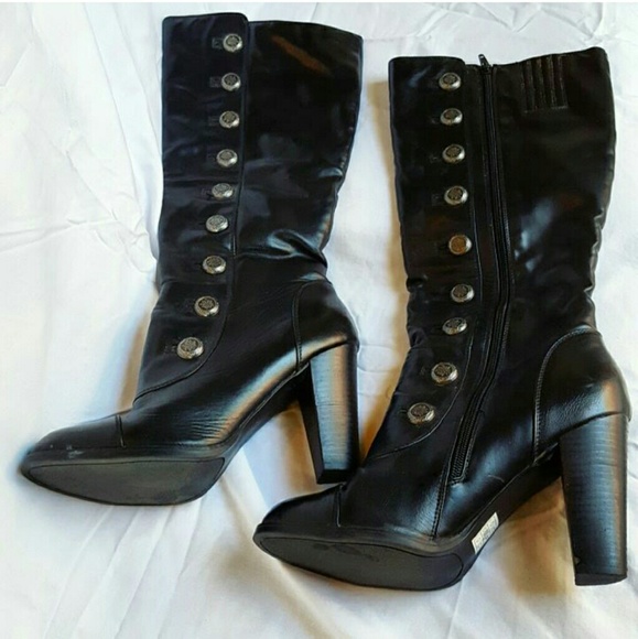 Black Zip Up Boots - Picture 2 of 4