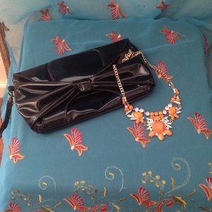 Necklace & Black Clutch
