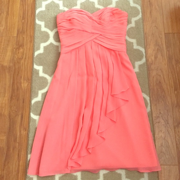 Coral/light pink strapless dress