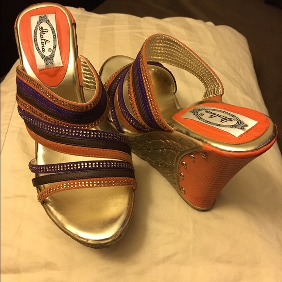 Italiana wedge multi colored sandal