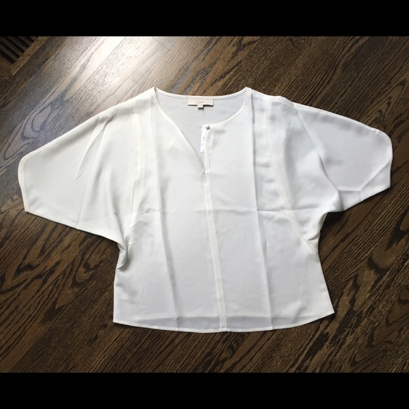 LOFT White Short-Sleeved Blouse