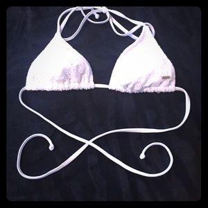 ROXY WHITE BIKINI TOP NWOT SIZE SMALL