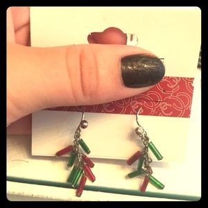 Red & Green Christmas Dangle Earrings