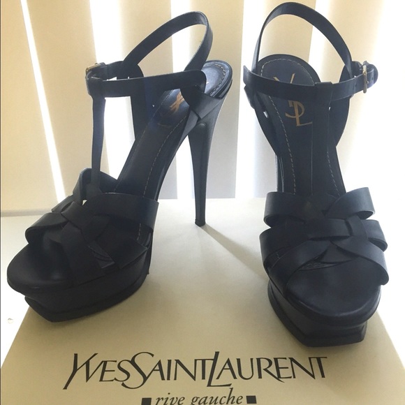 YSL Blue Tribute Sandals