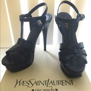 YSL Blue Tribute Sandals