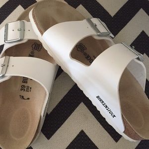 Birkenstocks-white, Arizona style!