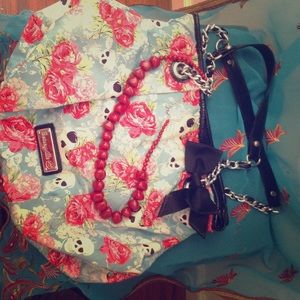 Betseyville purse & chunky red necklace