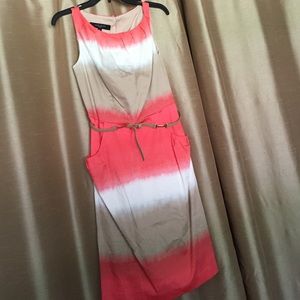 Nine West dress, coral and beige