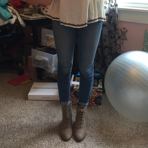 Wedged booties with knit top