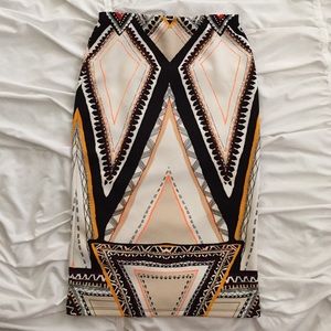 Tribal Stretch Midi Skirt